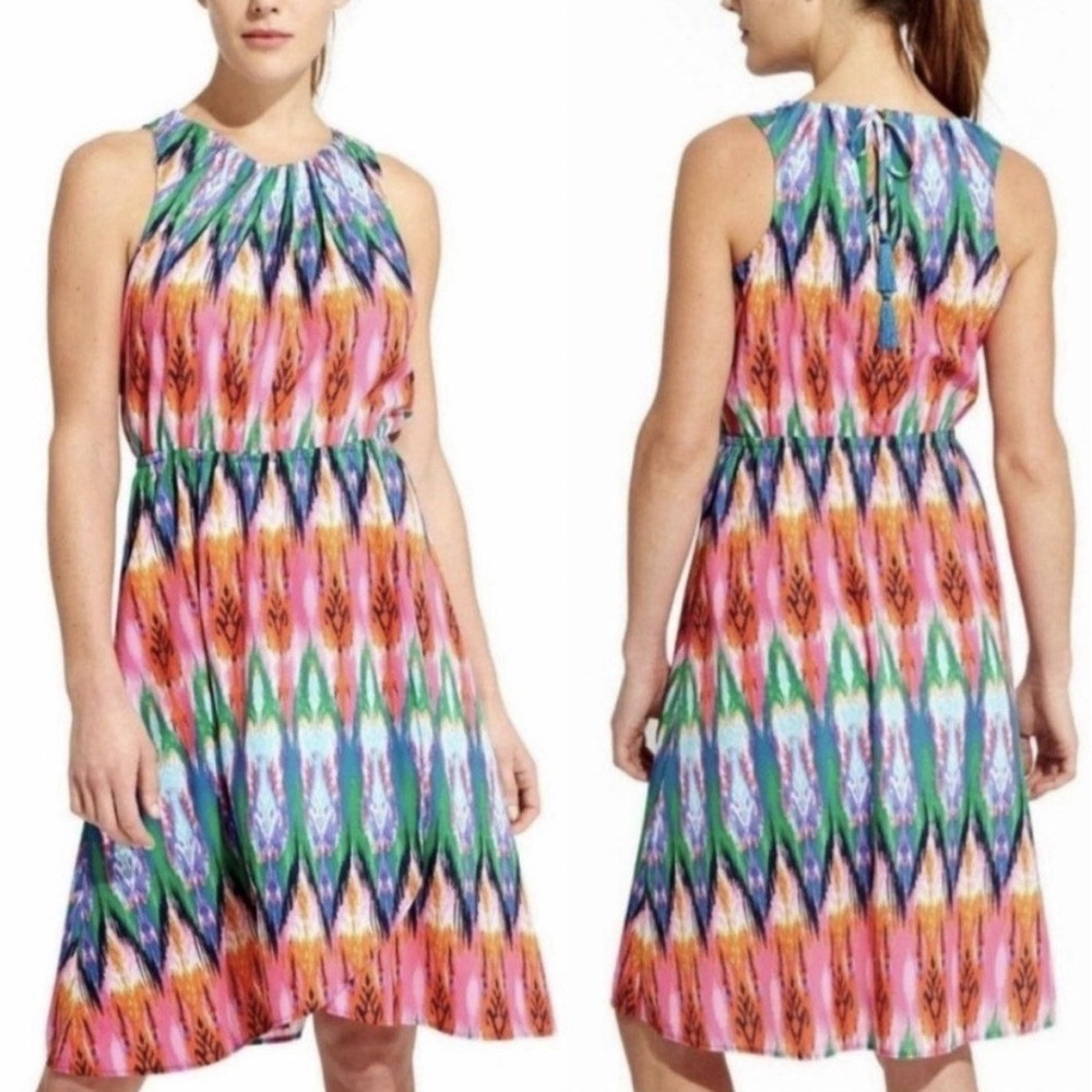 Athleta Women's Ikat Martinique Sleeveless Dress Multi-Color Print Size XS $89